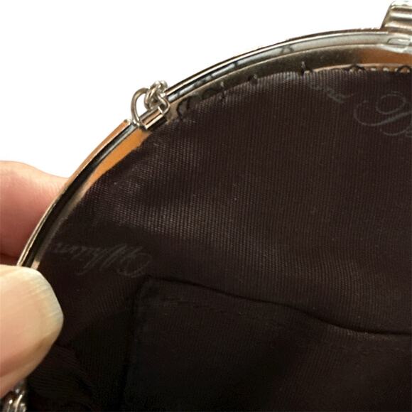 VTG Whiting & Davis Black Mesh Evening Purse Swarovski Crystal Clasp 6.5" Bag - Picture 9 of 9